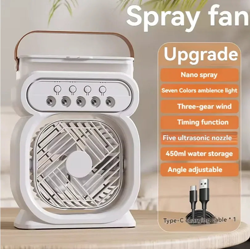 3 in 1 Air Conditioner Water Mist Fan with Night Lamp - Clarify.pk