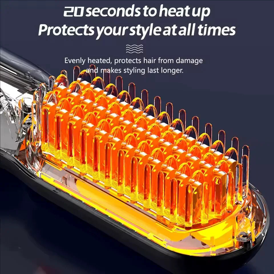 Portable Electric Hair Styling Comb with Negative Ion - Clarify.pk