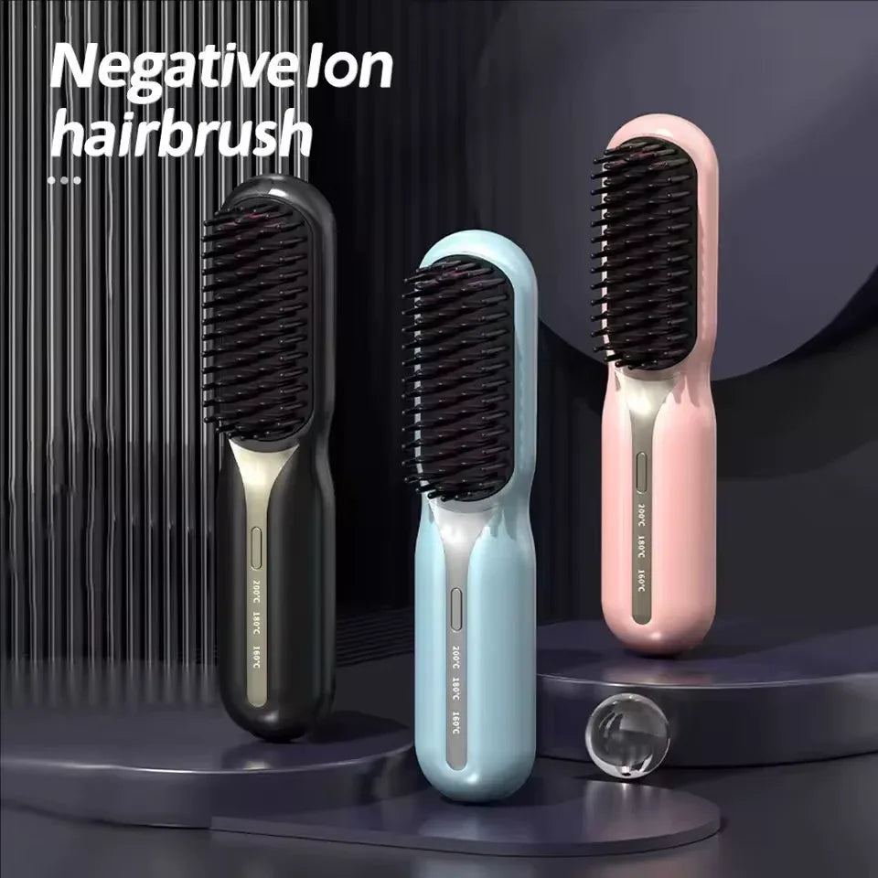 Portable Electric Hair Styling Comb with Negative Ion - Clarify.pk