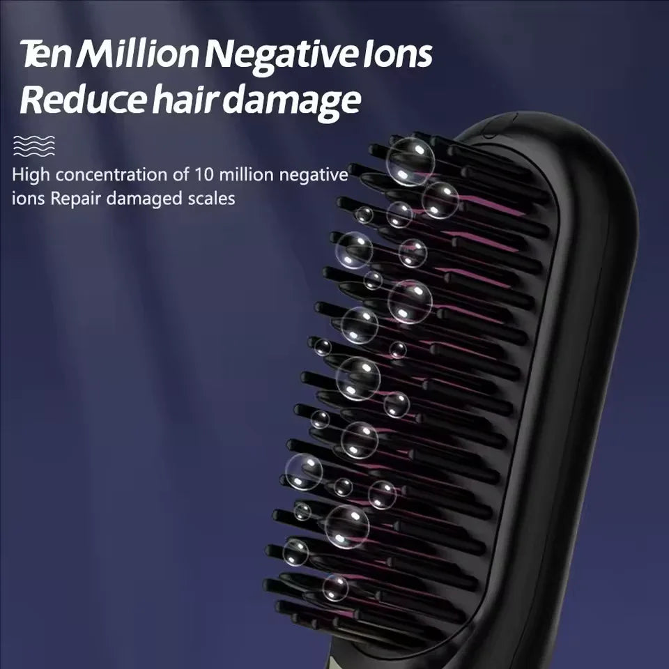Portable Electric Hair Styling Comb with Negative Ion - Clarify.pk