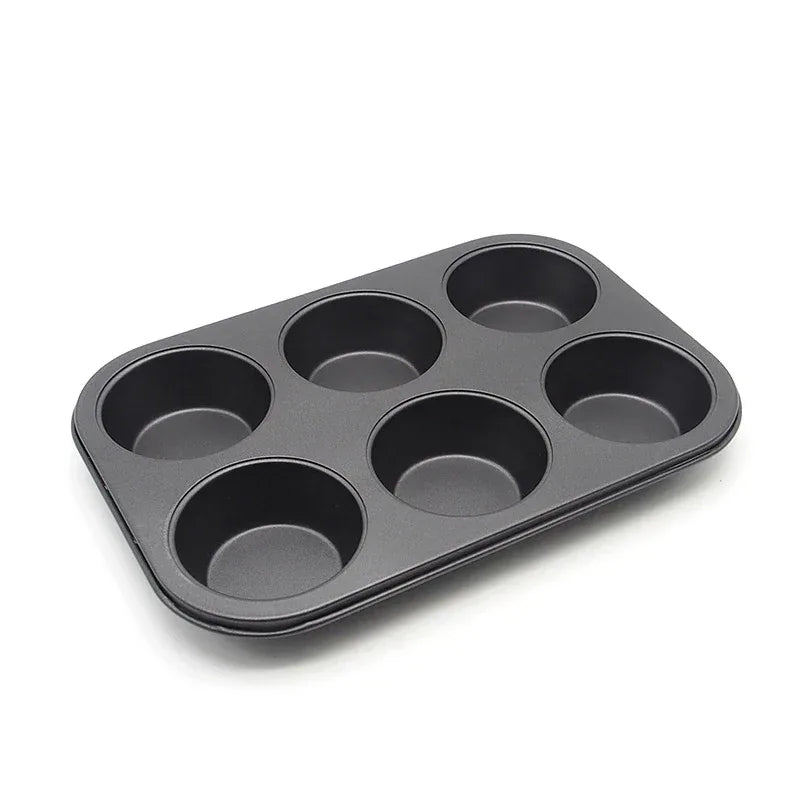 6 Cup Cupcake Baking Tray - Easy Release Muffin Pan - Clarify.pk
