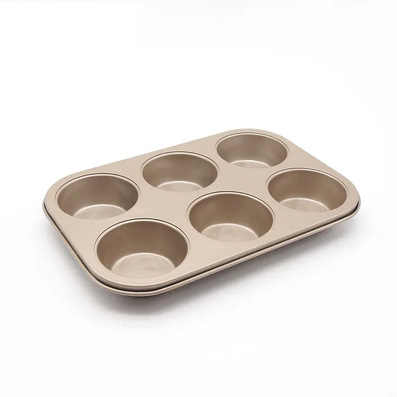 6 Cup Cupcake Baking Tray - Easy Release Muffin Pan - Clarify.pk