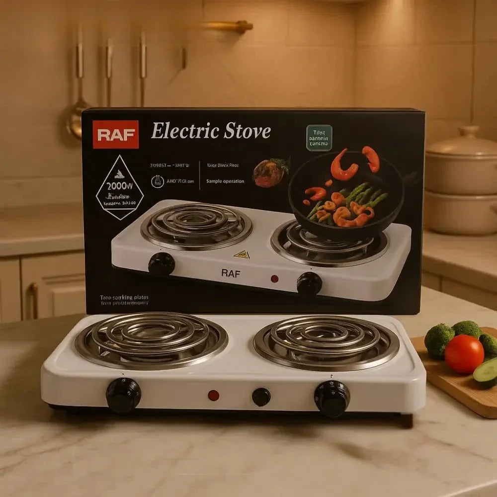 RAF Double Electric Coil Stove 2000W - Clarify.pk