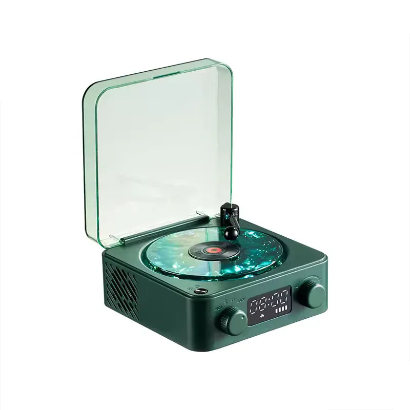 Retro Turntable Bluetooth Speaker with RGB Lights - Clarify.pk