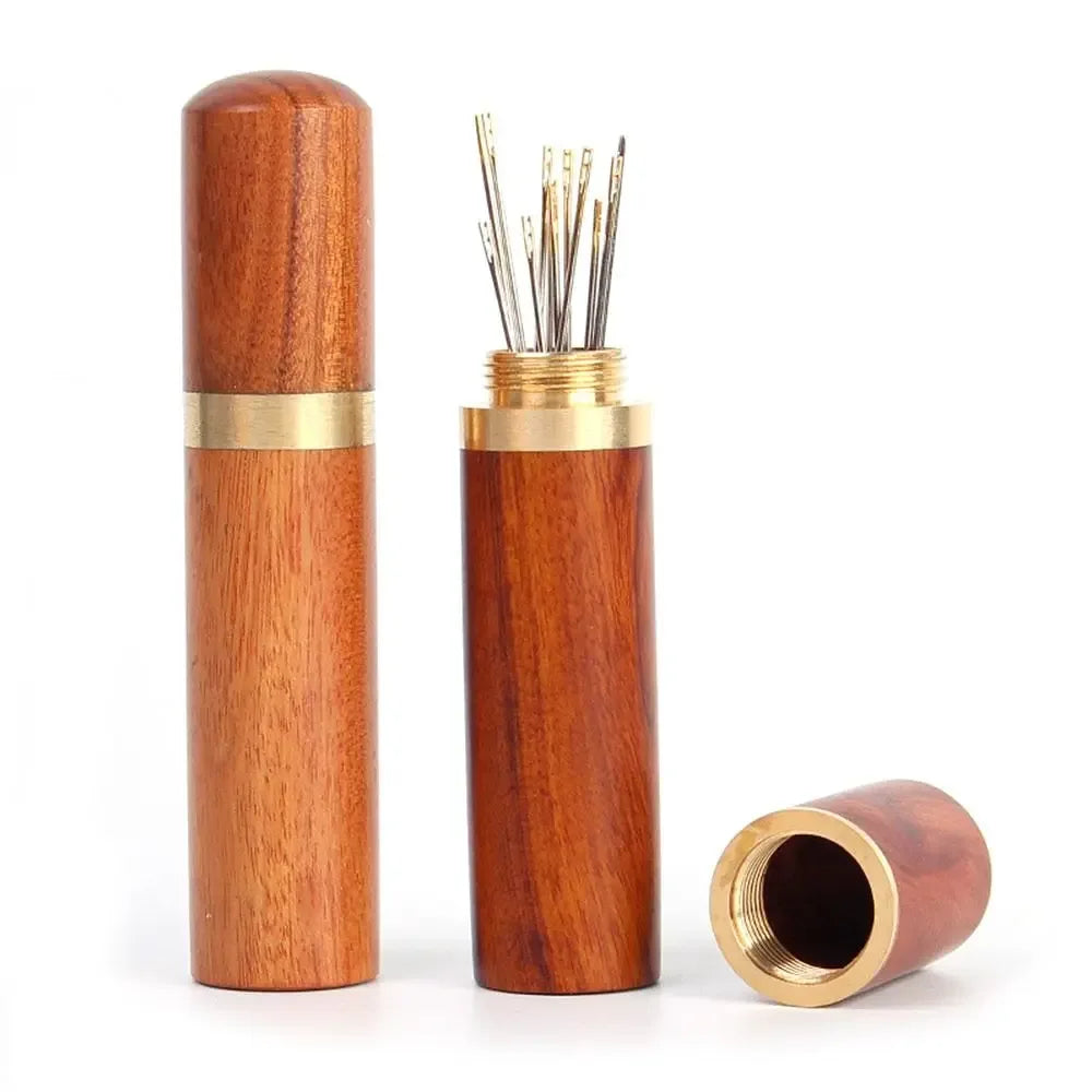 Sandalwood Needle Organizer - Durable Wood Case - Clarify.pk