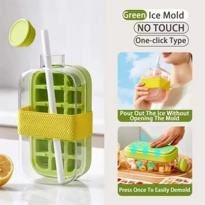 Silicone Ice Cube Tray with Straw - Leakproof - Clarify.pk