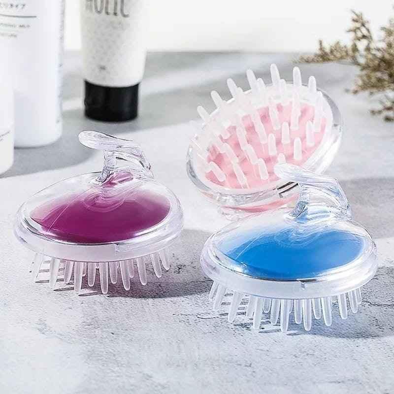 Silicone Scalp Massage Brush with Soft Bristles - Clarify.pk