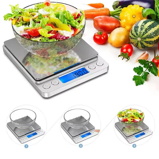 Stainless Steel Kitchen Weighing Scale with LCD - Clarify.pk