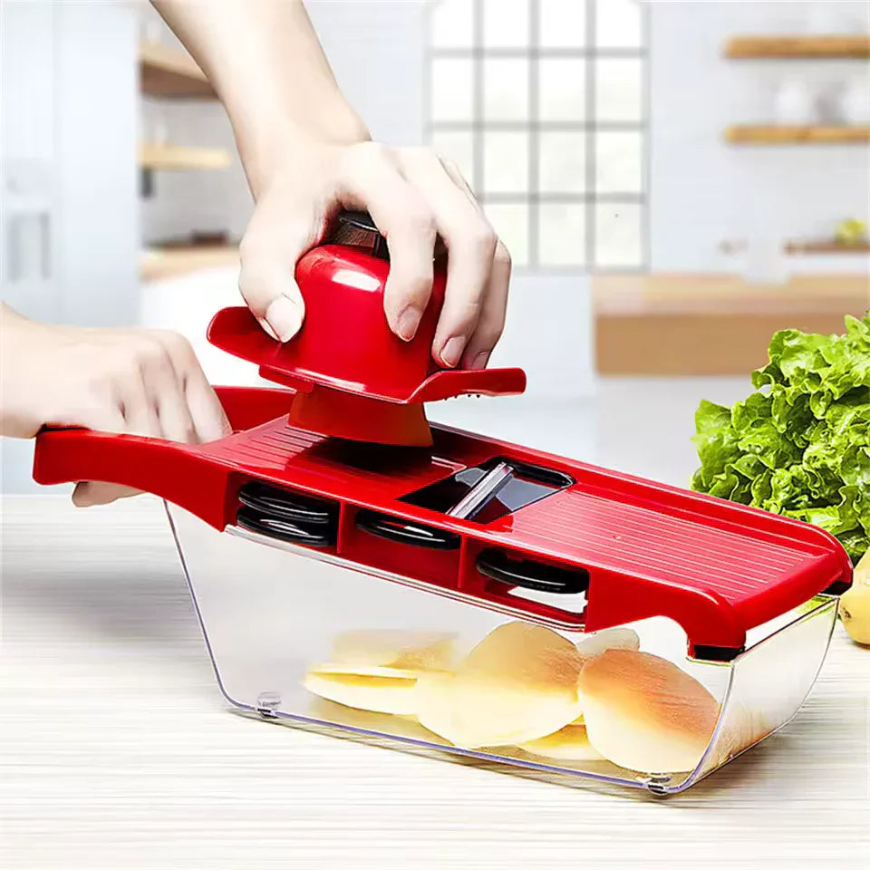 6 in 1 Stainless Steel Vegetable Slicer with Container - Clarify.pk