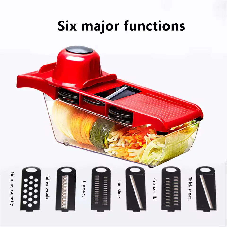6 in 1 Stainless Steel Vegetable Slicer with Container - Clarify.pk