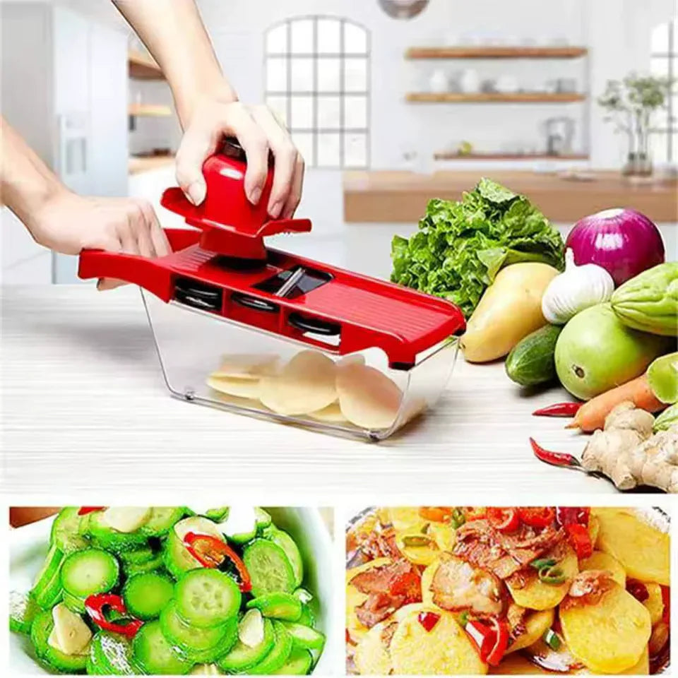 6 in 1 Stainless Steel Vegetable Slicer with Container - Clarify.pk