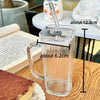 Stylish Square Glass Mug with Straw - Clarify.pk