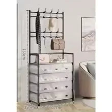 Multi-Functional 4-Layer Shoe and Coat Rack – 77cm Wide Dustproof Organizer - Clarify.pk
