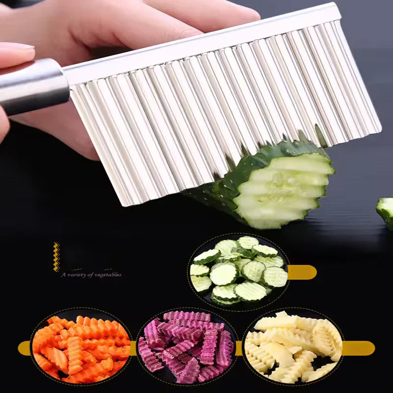 Stainless Steel Wavy Potato Cutter Tool - Clarify.pk