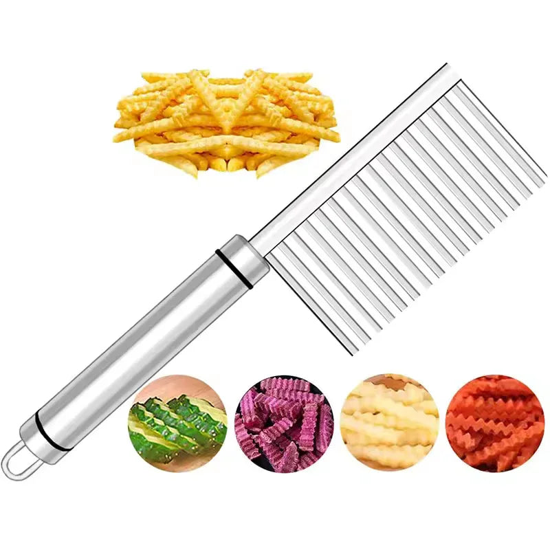 Stainless Steel Wavy Potato Cutter Tool - Clarify.pk