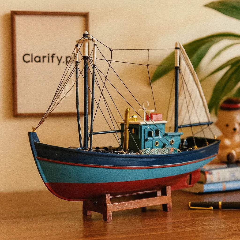 Vintage Fishing Boat Model Handcrafted Nautical Decor Piece|Clarify.pk ...