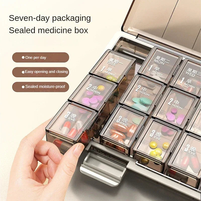 Weekly Pill Organizer Box with Splitter Case - Clarify.pk